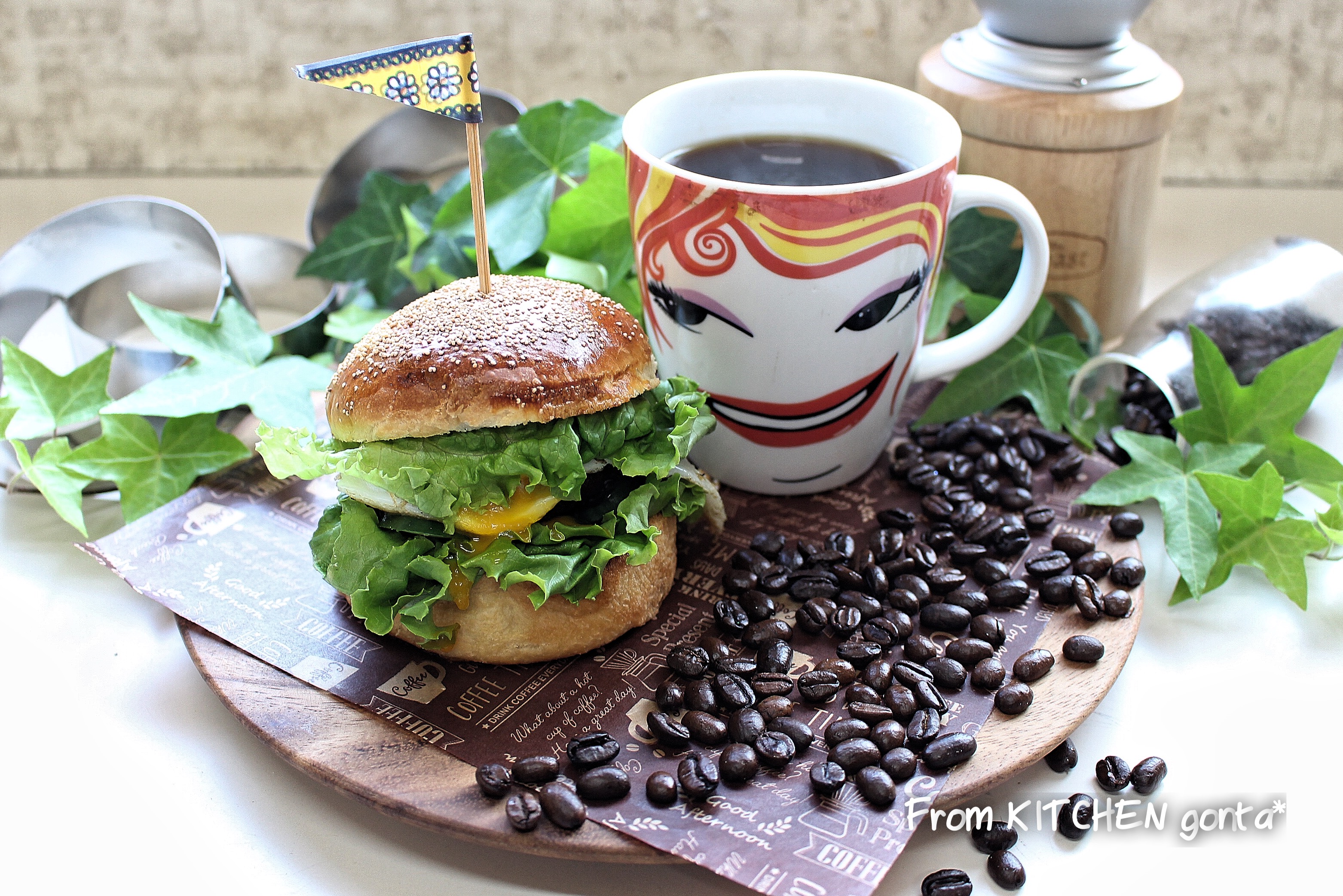 ハンバーガー コーヒー De 笑顔のバトン Eatpick