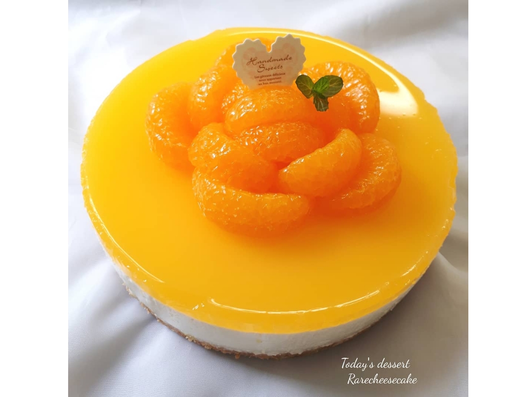 みかんのレアチーズケーキ Eatpick