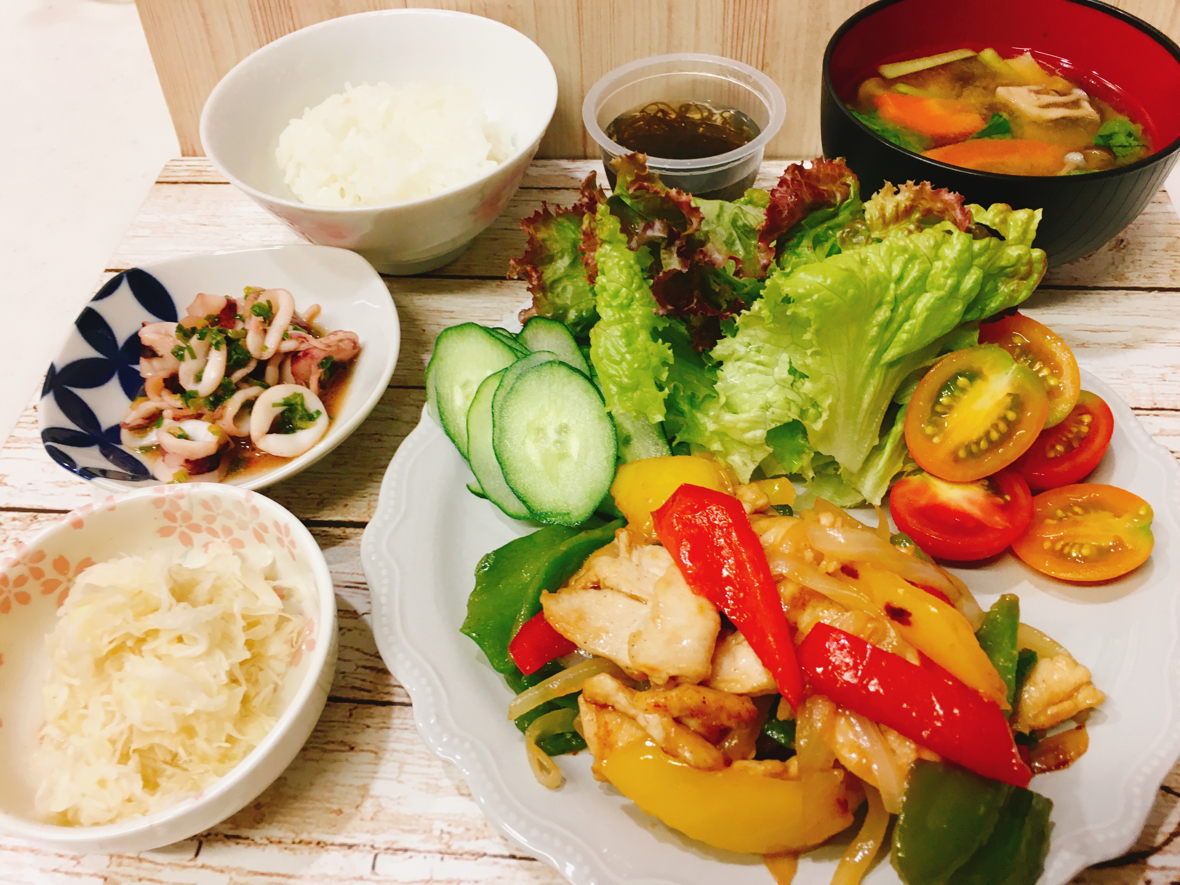 中華炒めとひいかのバター醤油炒め Eatpick