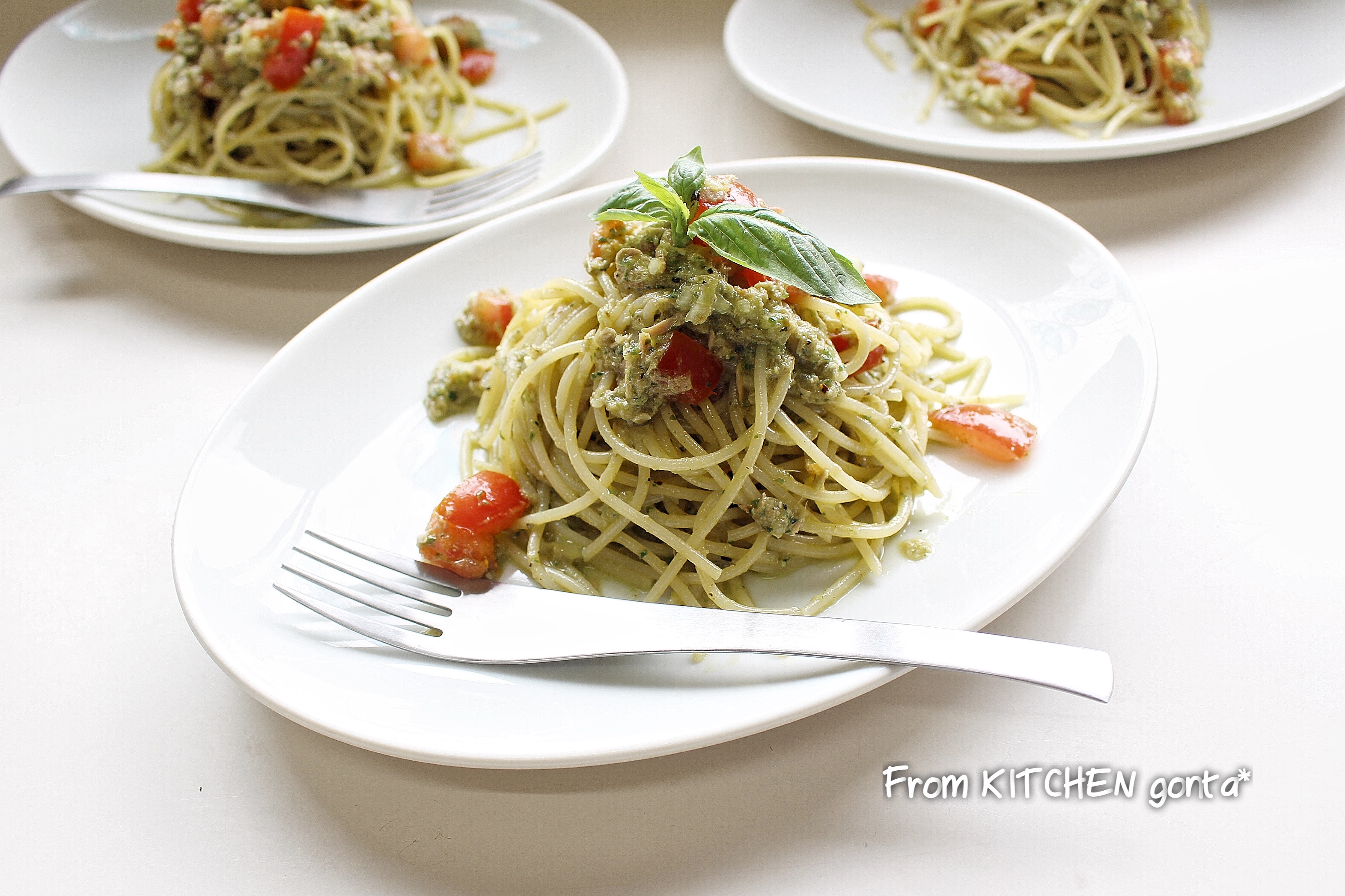 自家製バジルソースde冷製パスタ Eatpick 自家製バジルソースde冷製パスタ Eatpick
