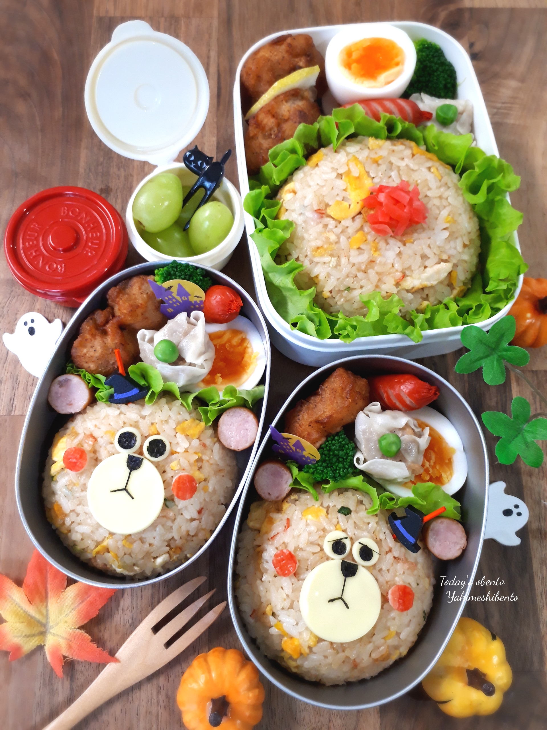 唐揚げとくまちゃんのチャーハン弁当 Eatpick 唐揚げとくまちゃんのチャーハン弁当 Eatpick