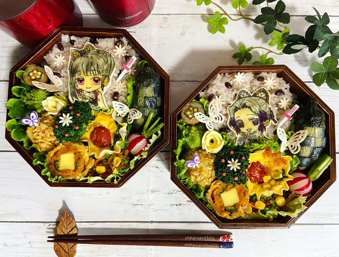 胡蝶しのぶ と 栗花落カナヲ弁当 Eatpick