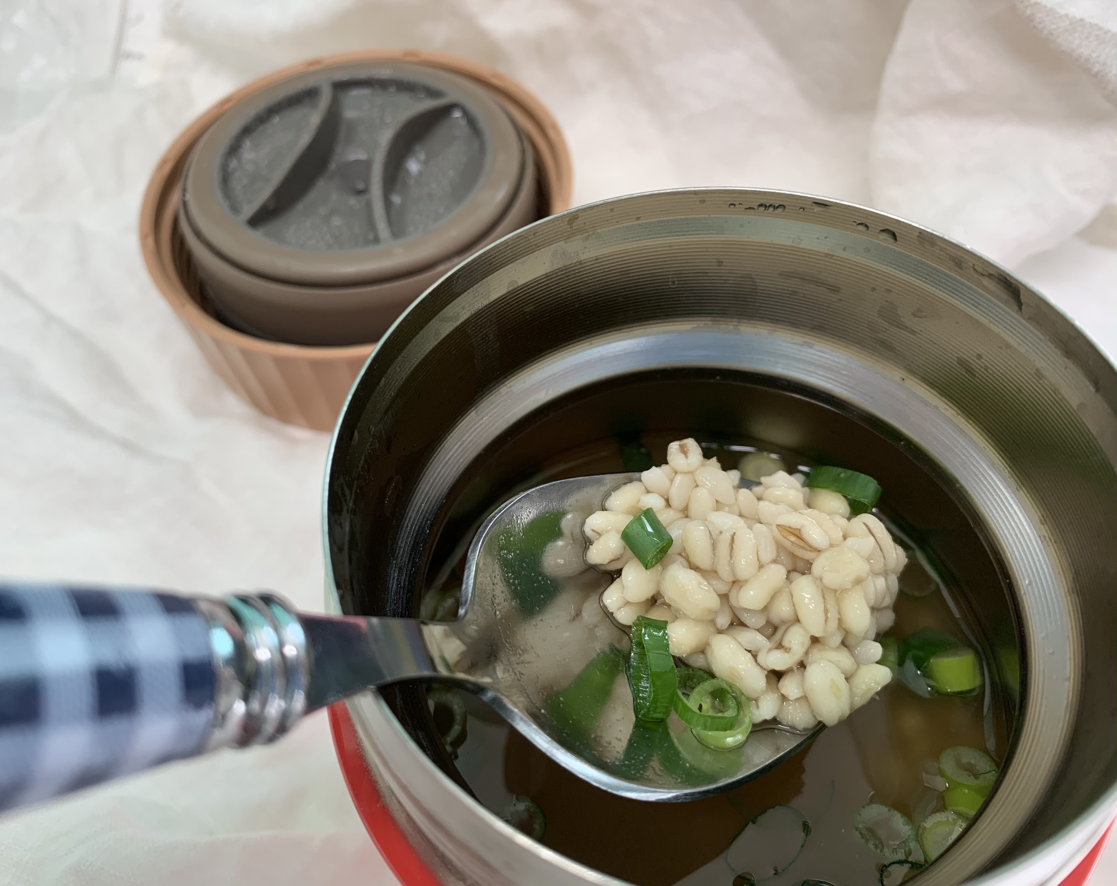 スープジャーでもち麦雑炊を作る方法 Eatpick