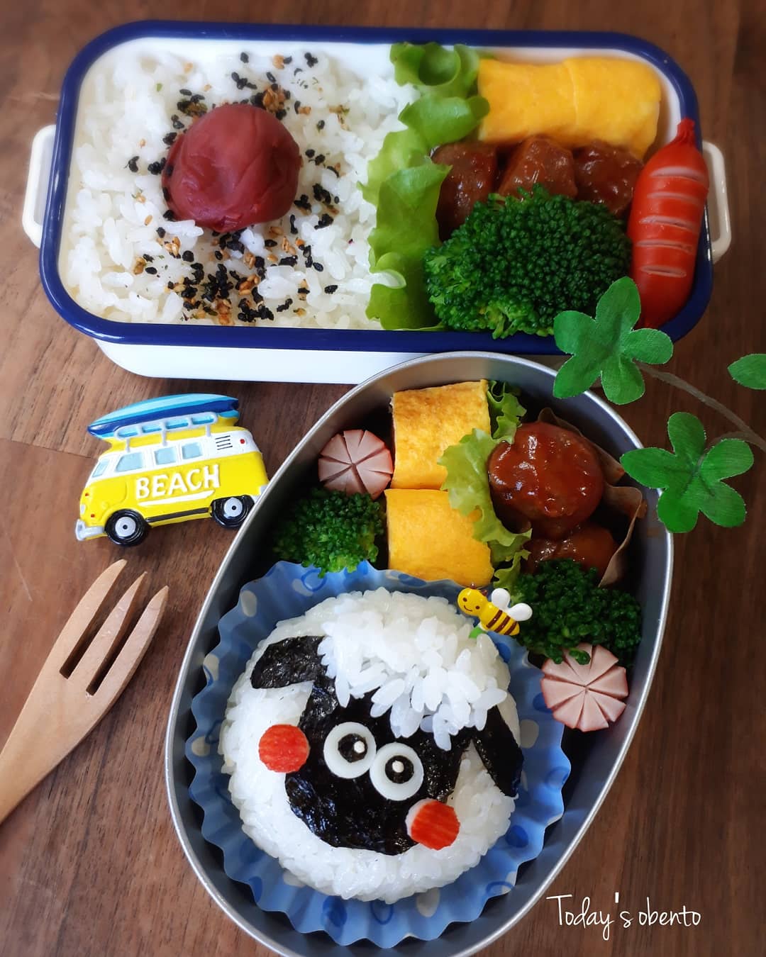 おにぎりとミートボール弁当 Eatpick