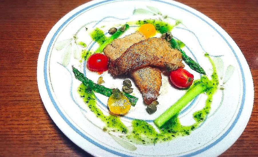 白身魚のムニエル 彩り野菜添え Eatpick 白身魚のムニエル 彩り野菜添え Eatpick