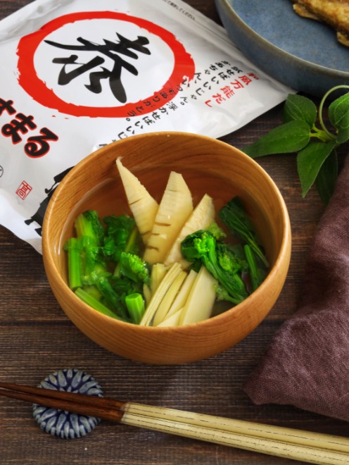 菜の花とたけのこのお吸い物 Eatpick
