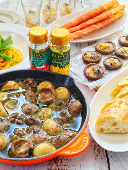 砂肝とマッシュルームのアヒージョ | EATPICK