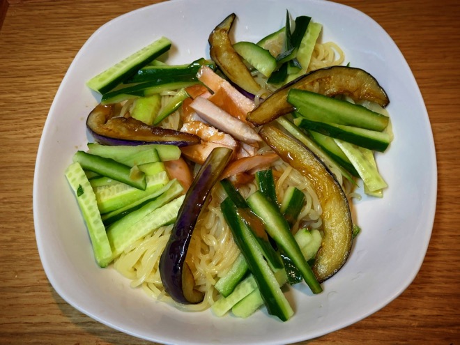 なすの冷やし中華 Eatpick