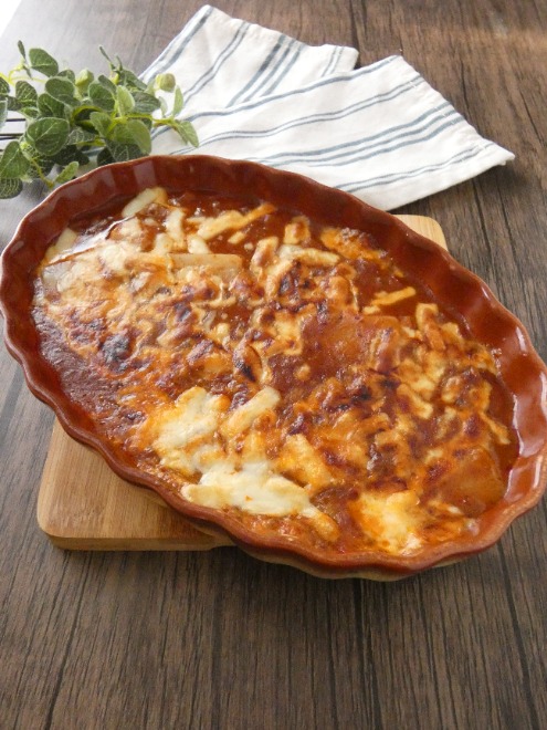 材料3つ 餅のミートソースグラタン Eatpick